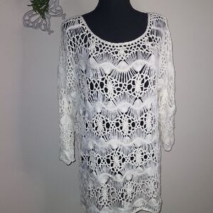 Off-White Crochet Knit Top